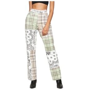 JADED LONDON Bandana Patchwork Boyfriend Fit  Pants Size Large